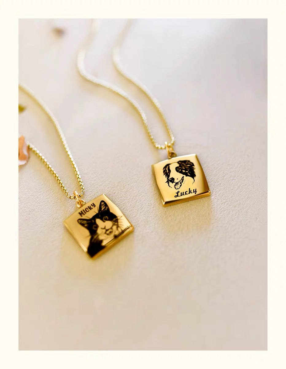 Custom Pet Portrait Necklace