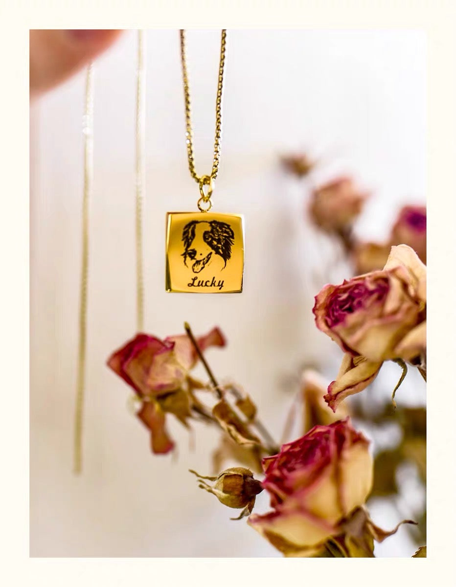 Custom Pet Portrait Necklace